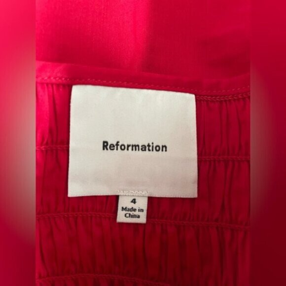 NEW Reformation Laguna Two Piece Matching Midi Skirt Set Lipstick Red US 4 UK 8 - Picture 11 of 16